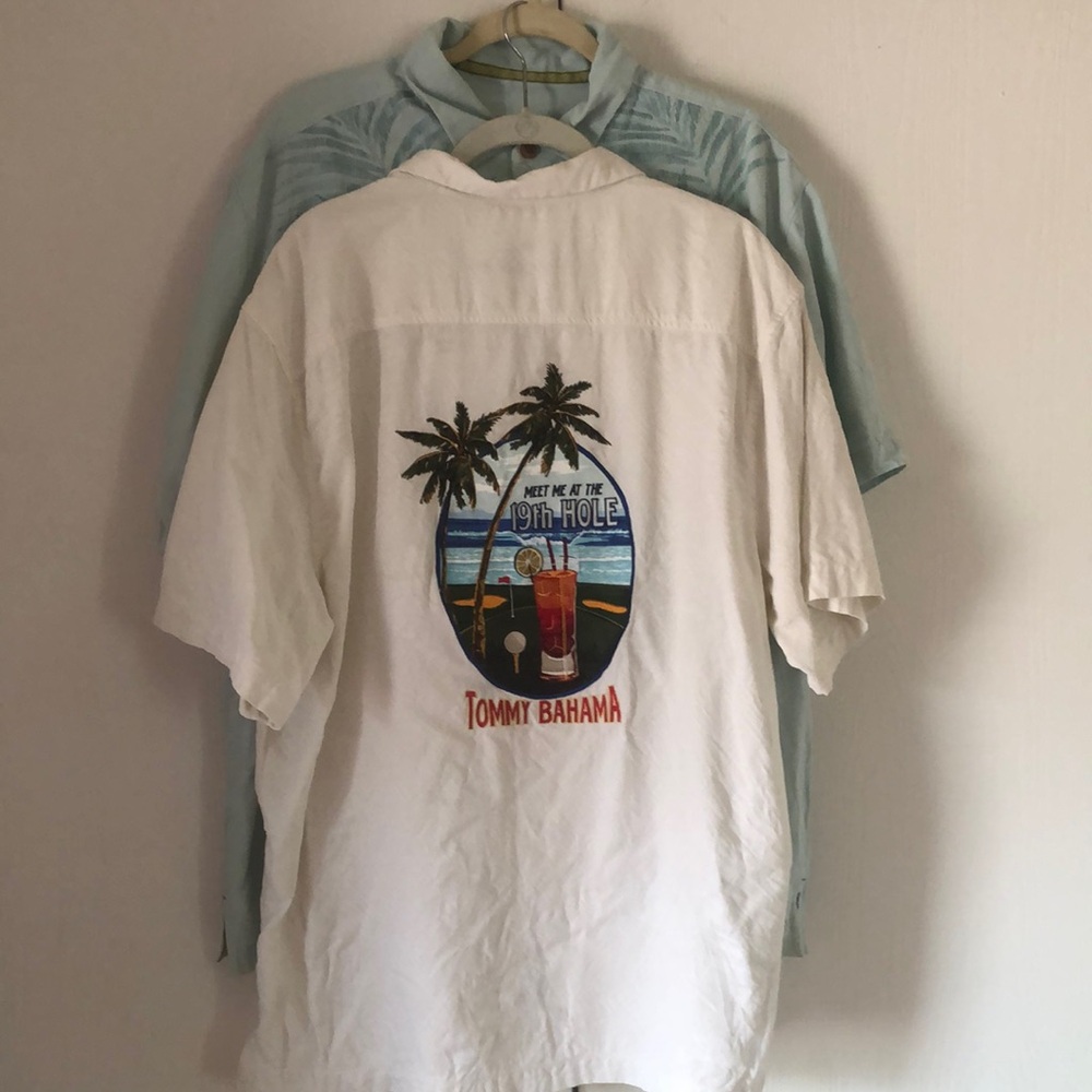 Men’s silk rare spring Tommy Bahama Y2k vacation Men's short sleeve Shirts